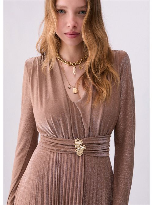 Abito lungo in lurex plissé LIU JO | CF6297JZ871/A4408